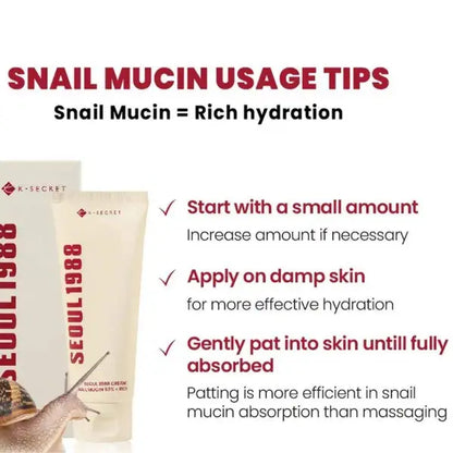 K-SECRET SEOUL 1988 Cream : Snail Mucin 93% + Rice