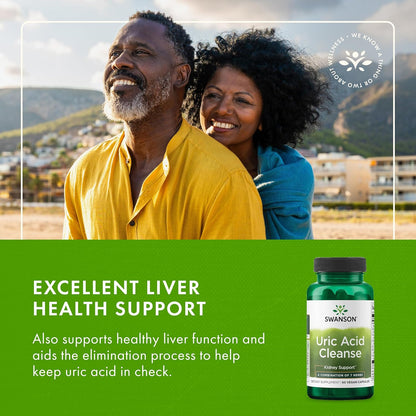 Swanson Uric Acid Cleanse - Natural Supplement Promoting Kidney Support - Features a Powerful Combination of 7 Herbs - (60 Veggie Capsules)