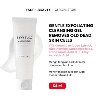 SKIN1004 Madagascar Centella Tone Brightening Cleansing Gel Foam – 4.05 fl.oz (120ml) | Gentle Daily Cleanser for Dull & Sensitive Skin