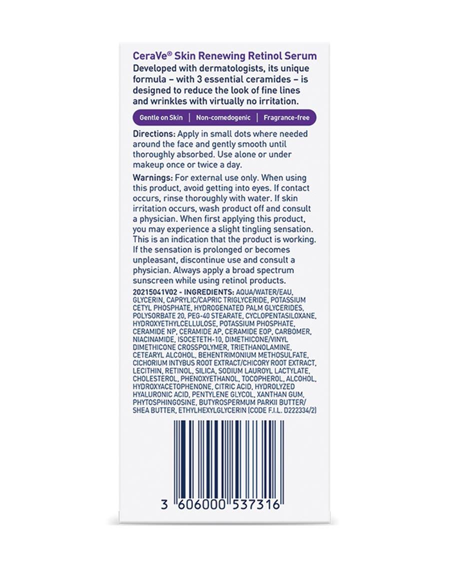 CeraVe Skin Renewing Retinol Serum – 30 ml | Anti‑Aging • Gentle Retinol