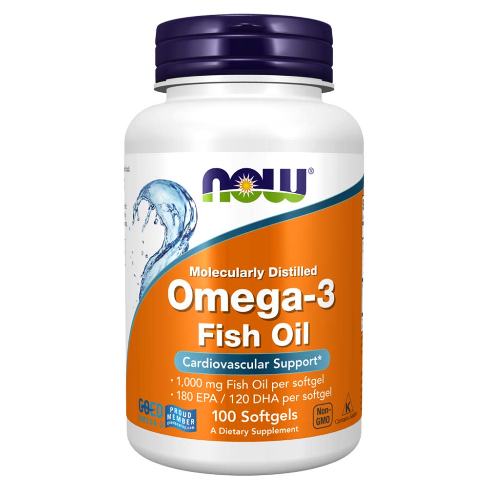 now  Molecularly Distilled  Omega-3 Fish Oil  Cardiovascular Support  100 Softgels