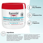 Eucerin (Very Dry Skin) Advanced Repair Cream Ceramide 3 & Natural Moisturizing Factors Enriched 454g