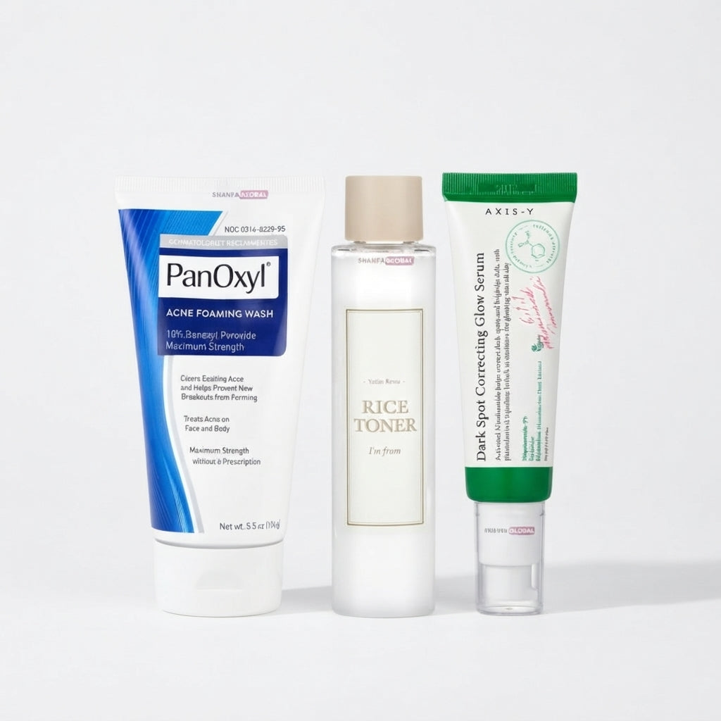 Acne, Pores & Dark Spot Set with Rice Toner