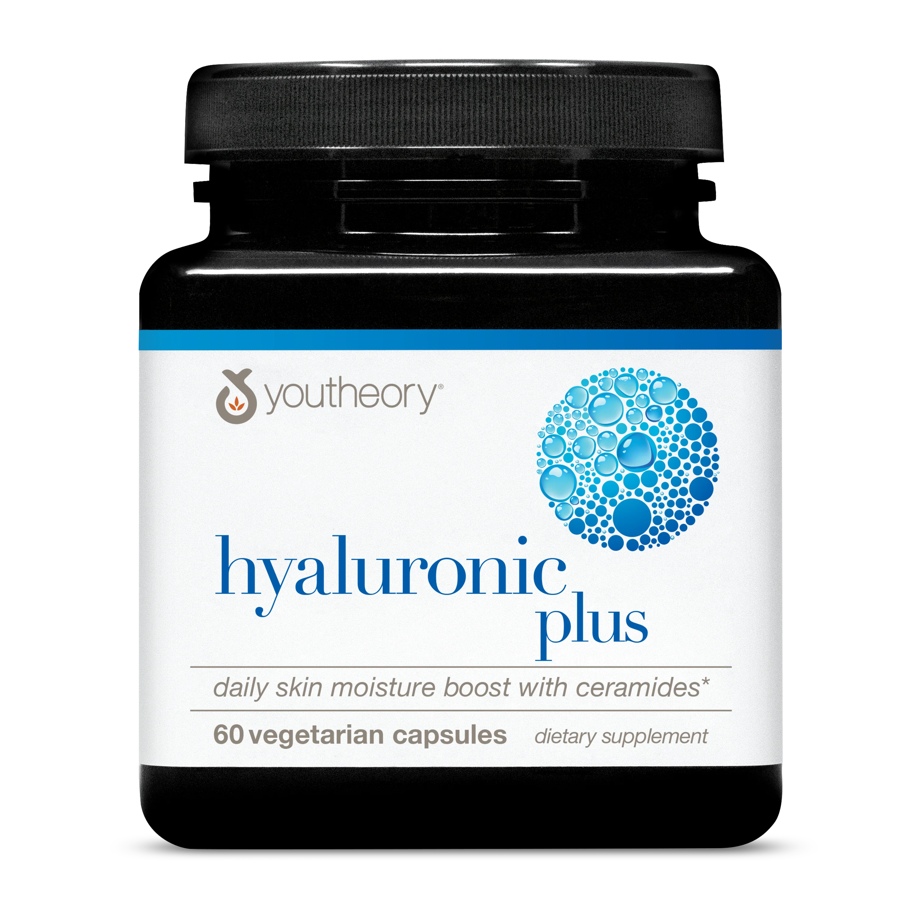 youtheory  Hyaluronic Plus  (Daily Skin Moisture Boost with Ceramides)  [Dietary Supplement]  60 Vegetarian Capsules