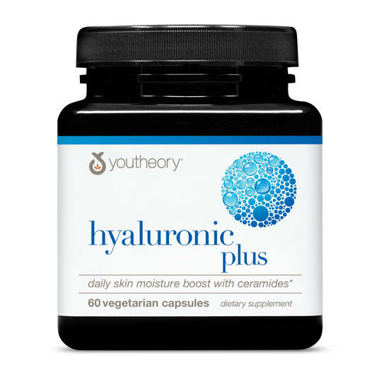 youtheory  Hyaluronic Plus  (Daily Skin Moisture Boost with Ceramides)  [Dietary Supplement]  60 Vegetarian Capsules