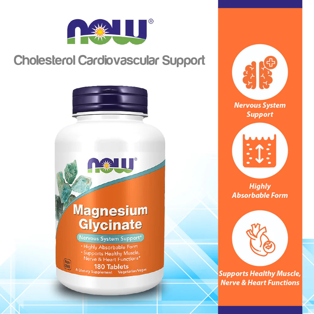 NOW Foods Supplements, Magnesium Glycinate 100 mg, Highly Absorbable Form,