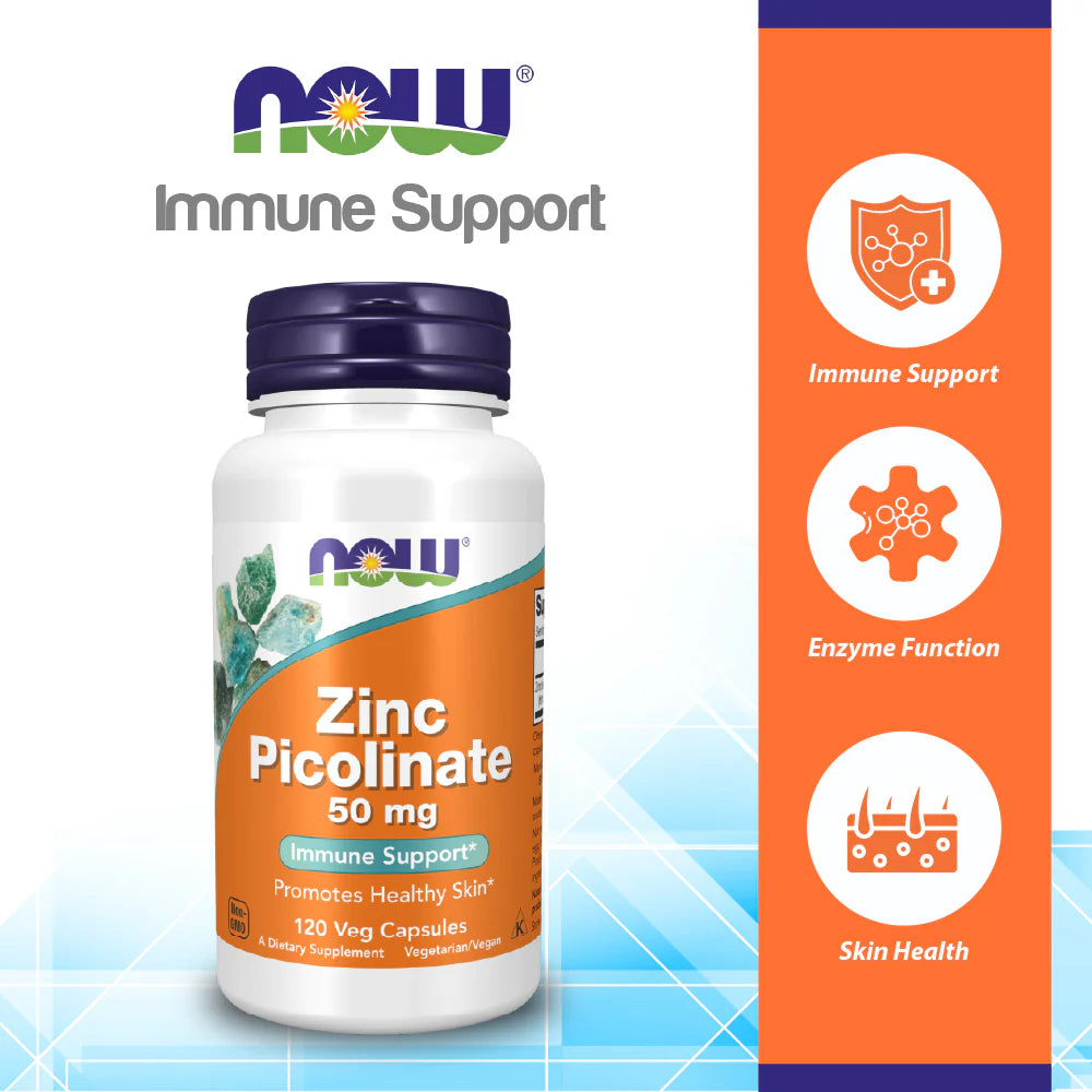 NOW Foods Supplements, Zinc 50 mg, Supports Enzyme Functions*, Immune Support*,