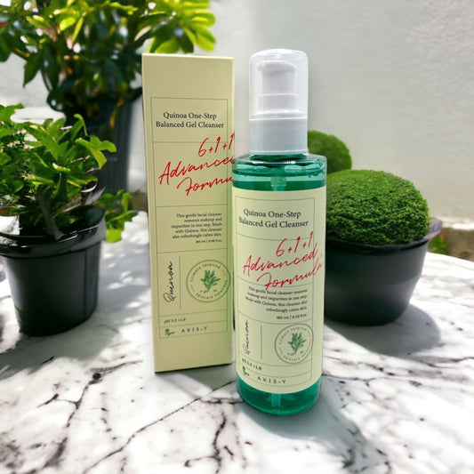 AXIS-Y Quinoa One Step Balanced Gel Cleanser - Deep Hydrating Makeup Remover Facial Cleansing Gel - Vegan Korean Skin Care Face Wash for All Skin Types - 6.08 fl. oz.