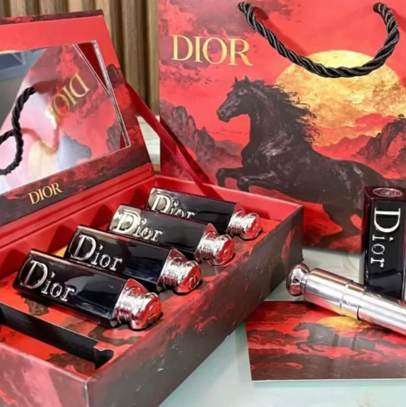 DIOR, Red Lipstick Set 5 Pieces + Gift Bag