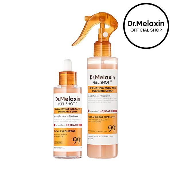 Dr. Melaxin Peel  Shot Exfoliating Kojic Acid & Turmeric Body Kit combo