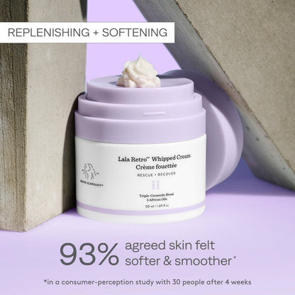 Drunk Elephant  Lala Retro  Whipped Cream  Rescue+Recover  6 African Oil Ceramides, pH5.2  50 ml