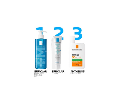 La Roche Posay Morning Routine - 3 Products - for oily, acne-prone, and sensitive skin.