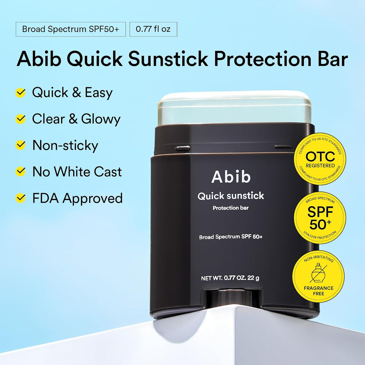 Abib Quick Sunstick Protection Bar SPF50+ 22g (Glowing) - image 2