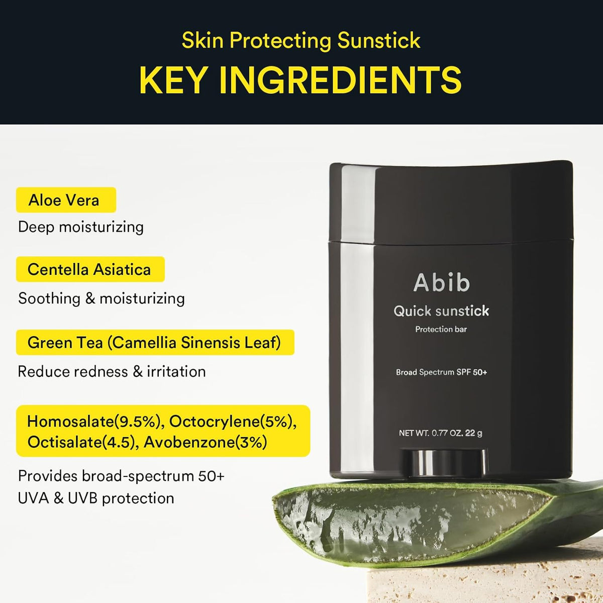 Abib Quick Sunstick Protection Bar SPF50+ 22g (Glowing) - image 3