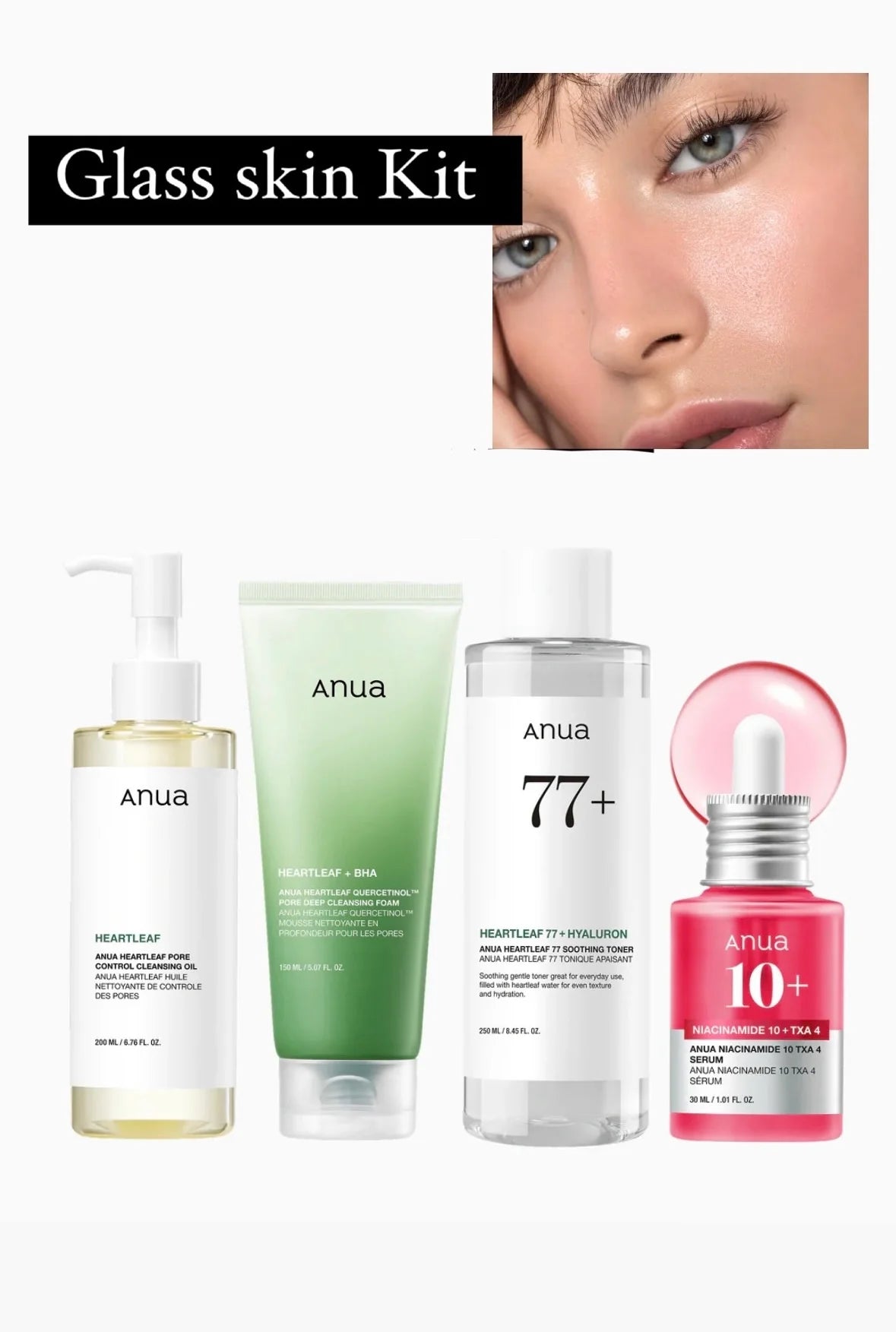 Anua Glass Skin Kit – Oil + Foam + 77% Toner + Niacinamide Serum - image 8