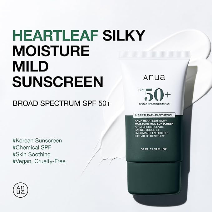 Anua Heartleaf Silky Moisture Sun Cream SPF 50 50ml - image 2