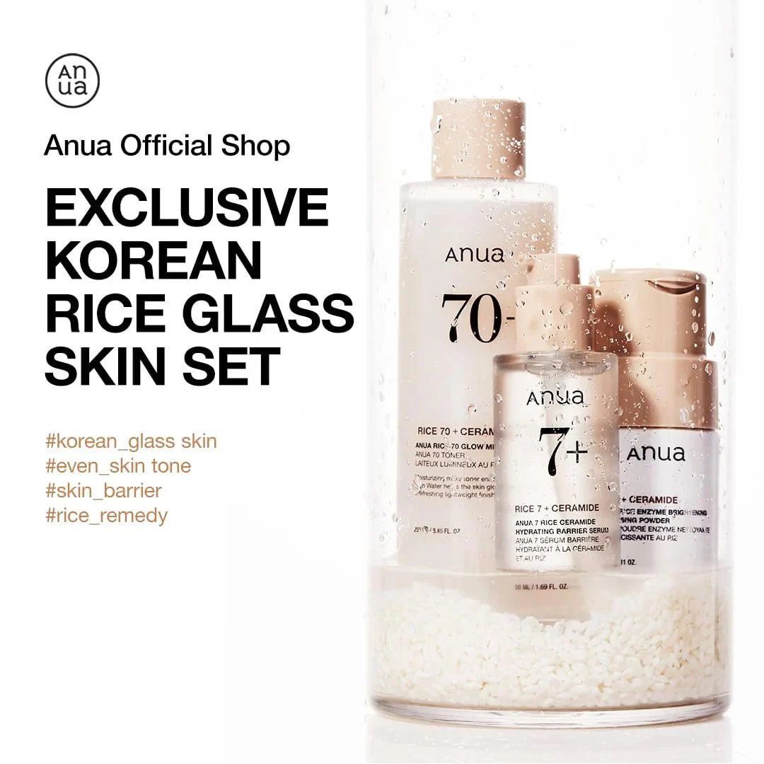 Anua Rice Glass Skin Glow Boosting Routine
