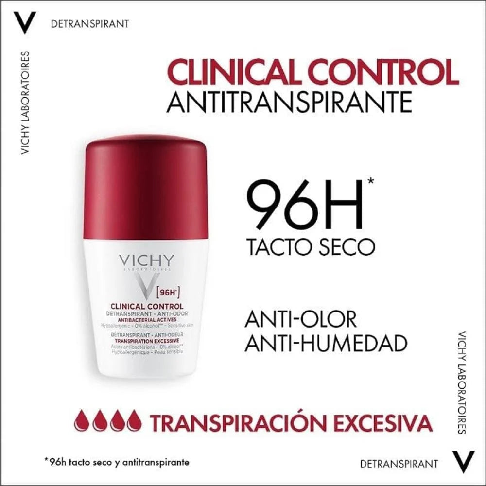 Vichy Deodorant Clinical Control 96H Detranspirant – Anti Odor Sensitive Skin 50 m
