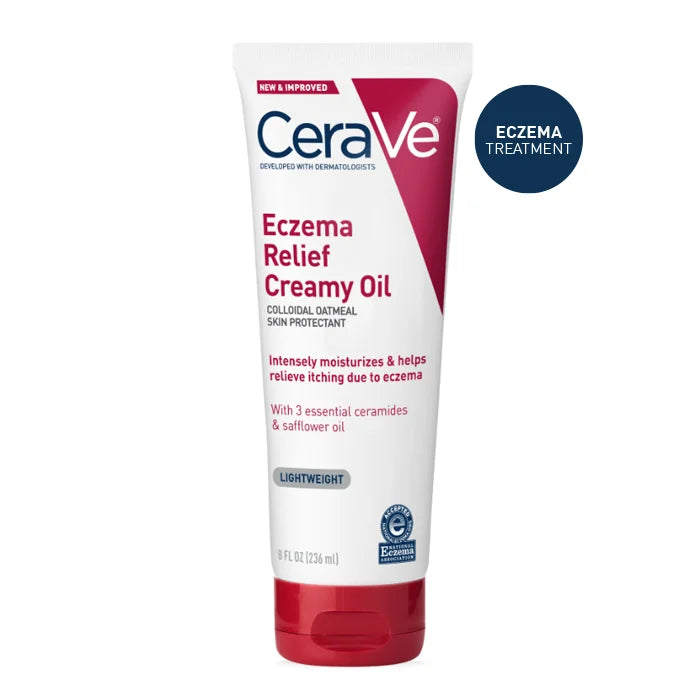 زيت كريمي CeraVe Eczema Relief يرطب البشرة على الفور ويساعد في تخفيف الحكة الناتجة عن الإكزيما. 236 مل