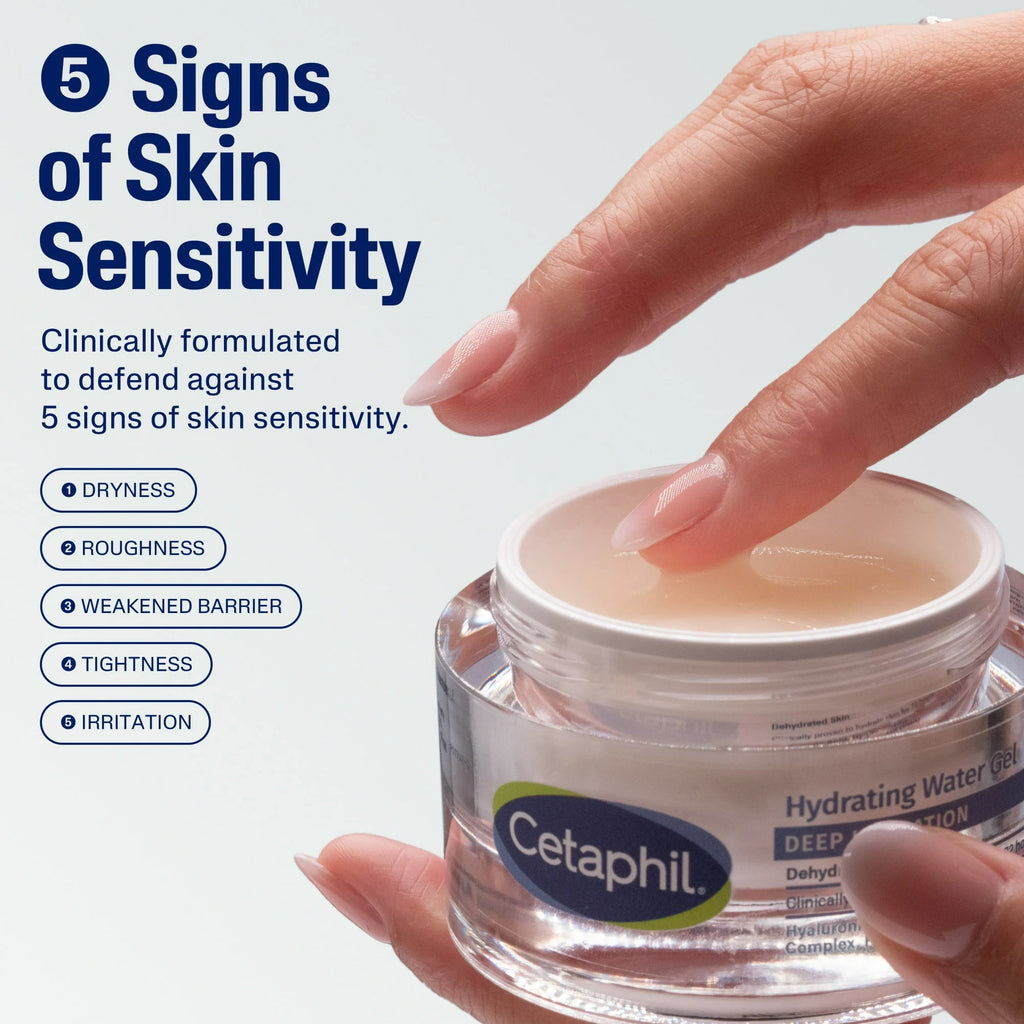 Cetaphil Deep Hydration Skin Restoring Water Gel 72 Hour Face Moisturizer, 48g