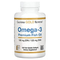 California Gold Nutrition Omega-3 Premium Fish Oil, Concentrated Formula with EPA & DHA, 100 Fish Gelatin Softgels -