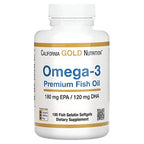 California Gold Nutrition Omega-3 Premium Fish Oil, Concentrated Formula with EPA & DHA, 100 Fish Gelatin Softgels -