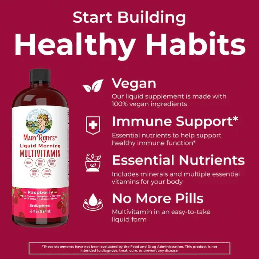 Multivitamin Multimineral for Women Men & Kids by MaryRuth's | No Added Sugar | Vegan Liquid Vitamins for Adults & Kids | Mens, Womens Multivitamin | Energy & Beauty Booster. 450ml