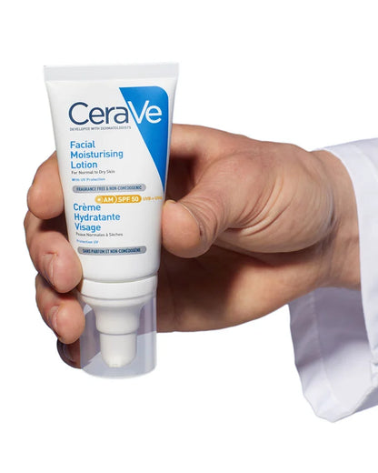 CeraVe Facial Moisturising Lotion with SPF 50 – 52 ml | For Normal to Dry Skin