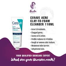 CeraVe Acne Foaming Cream Cleanser, 4% Benzoyl Peroxide Face Wash