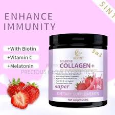 مسحوق الكولاجين البحري من دوزي مع البيوتين وفيتامين سي والميلاتونين (حجم 258 جرام)