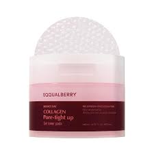 EQQUALBERRY Pore Tightening Gel Toner Pads with Collagen – 60 Pads