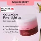 EQQUALBERRY Pore Tightening Gel Toner Pads with Collagen – 60 Pads