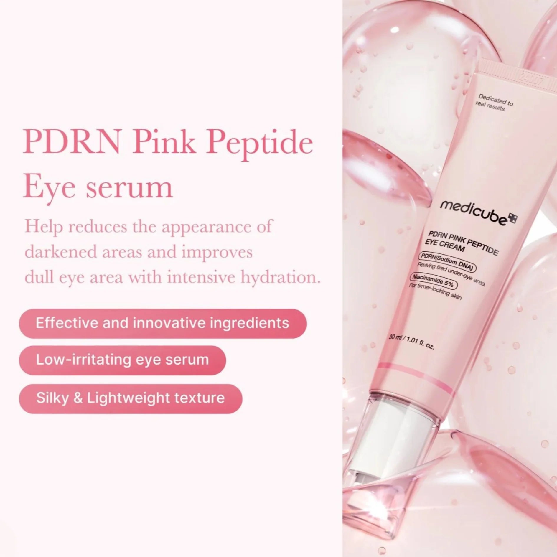 Medicube PDRN Pink Peptide Eye Cream | Anti-Aging Treatment