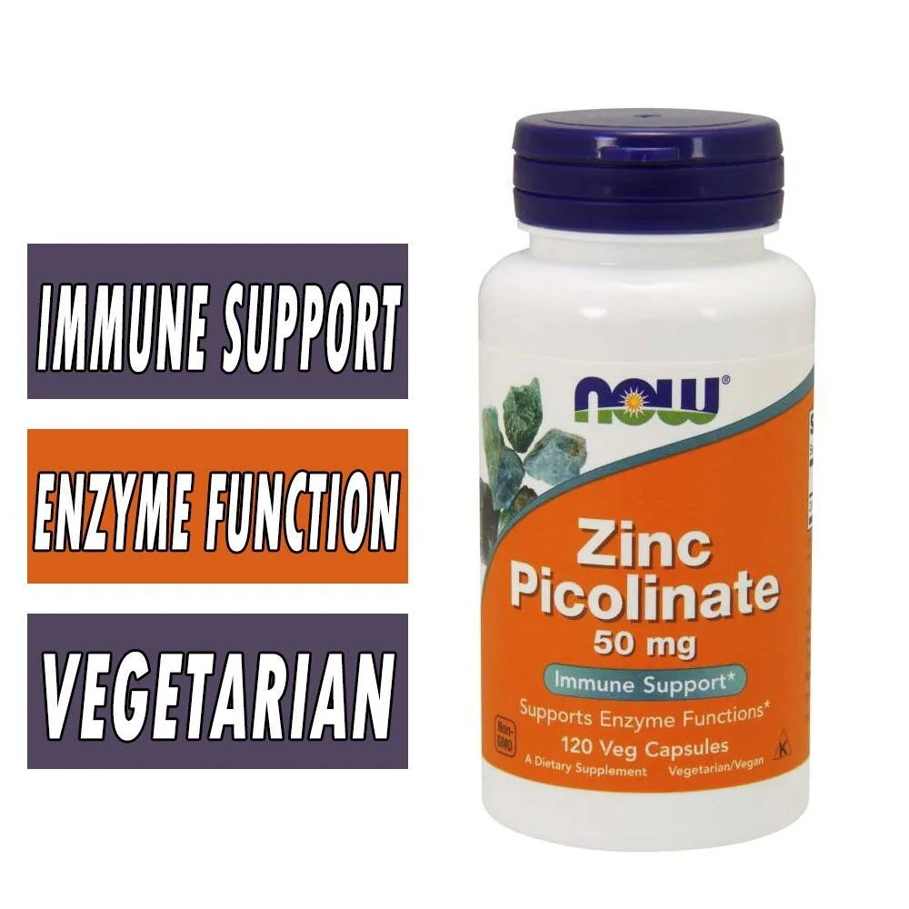 NOW Foods Supplements, Zinc 50 mg, Supports Enzyme Functions*, Immune Support*,