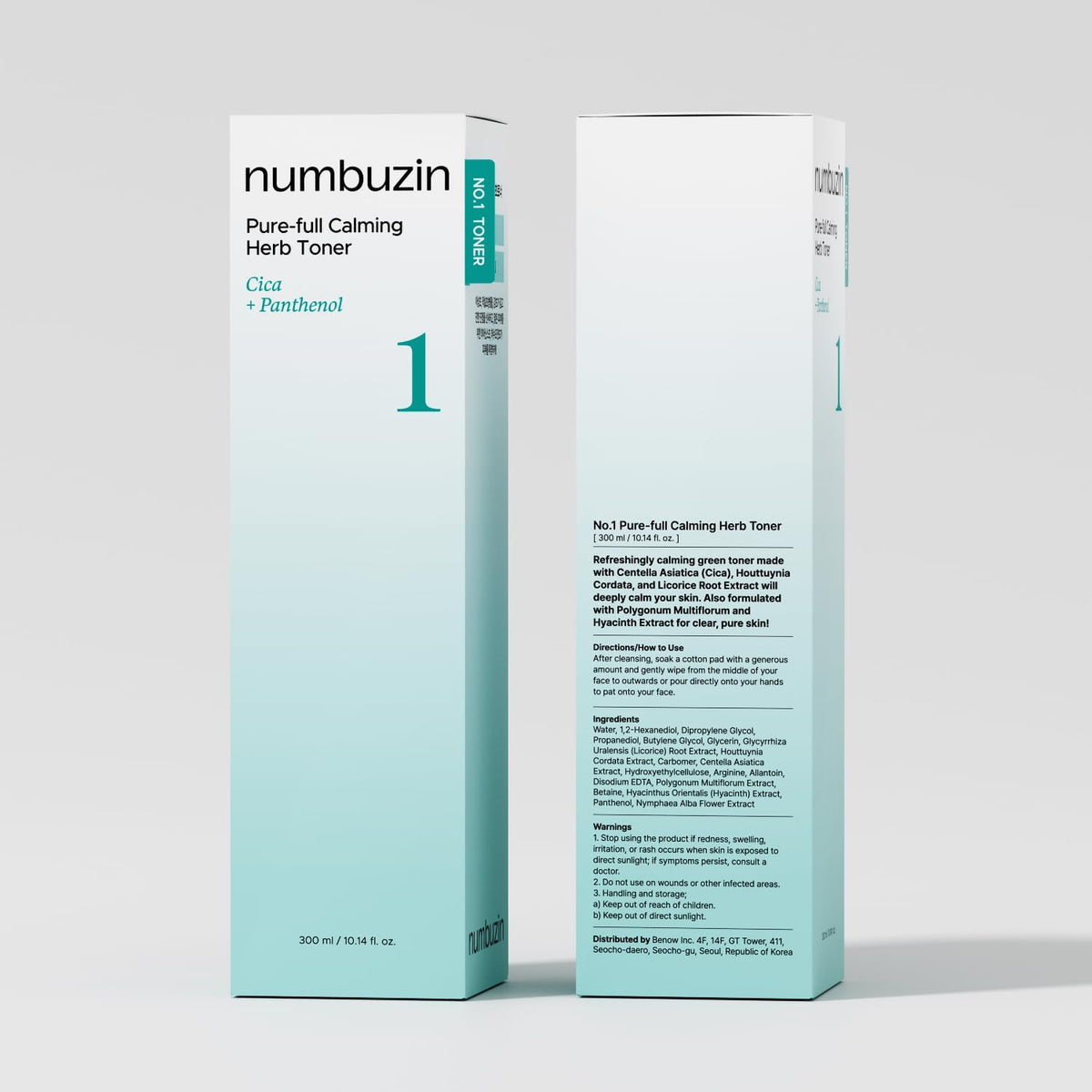 Numbuzin No.1 Pure-Full Calming Herb Toner 300ml