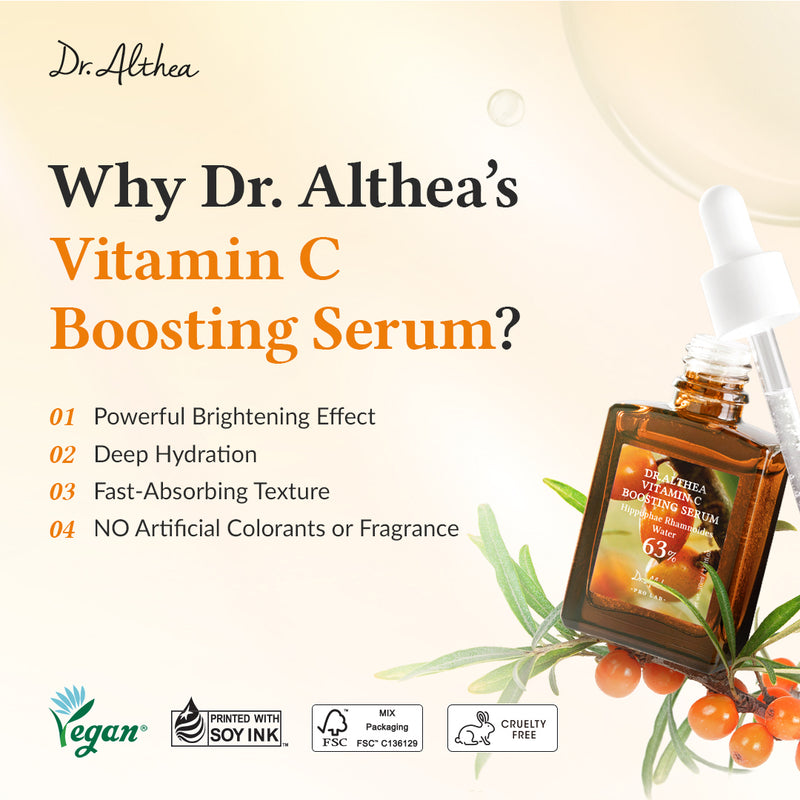 Dr. Althea Vitamin C Boosting Serum – 63% Hippophae Rhamnoides Water | Vegan Formula