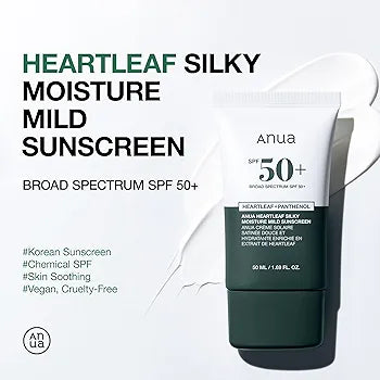 Anua Heartleaf Silky Moisture Sun Cream SPF 50, 50 ml