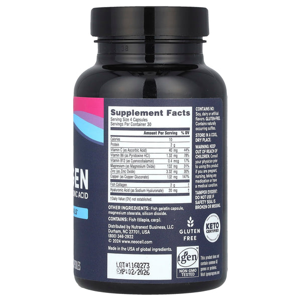 مختبرات نيوسيل، الكولاجين البحري مع حمض الهيالورونيك، 120 كبسولة