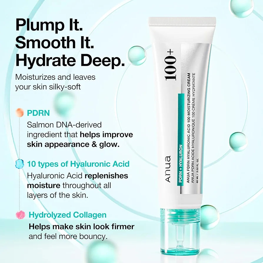 ANUA PDRN Hyaluronic Acid 100 Moisturizing Cream.