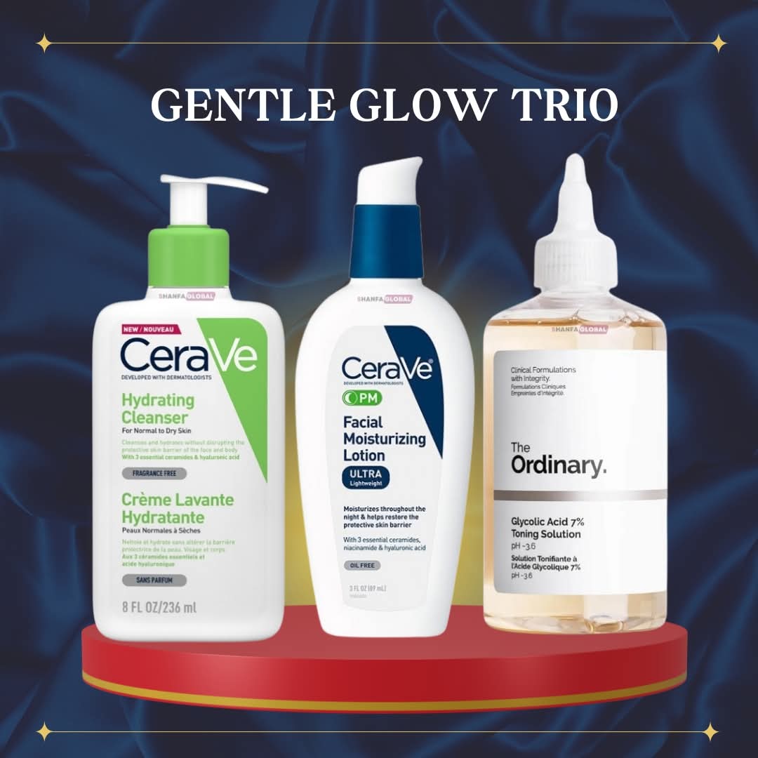 Gentle Glow Trio.

Cleansed. Hydrated. Radiant.