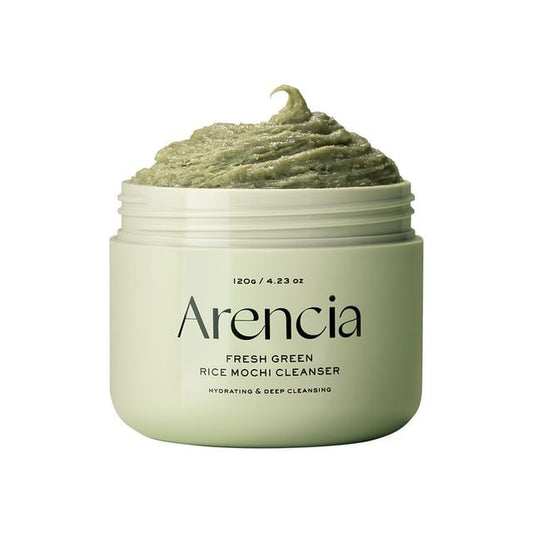 ARENCIA Fresh Green Rice Mochi Cleanser – 120g | 3-in-1 Face Wash, Gentle Exfoliator & Purifying Mask