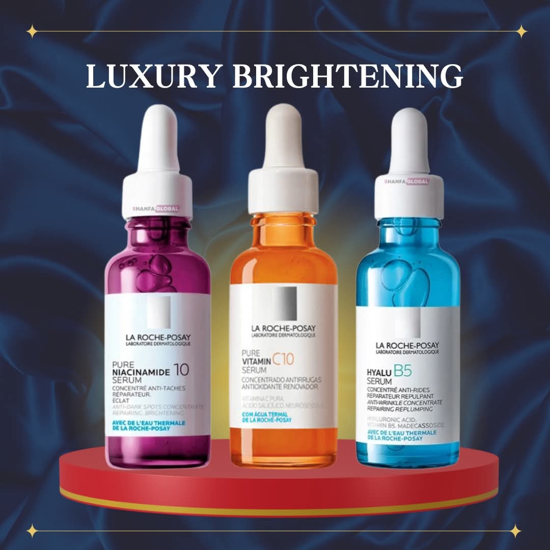 Luxury Brightening Trio – La Roche-Posay Niacinamide 10 + Hyalu B5 + Vitamin C10 Serums