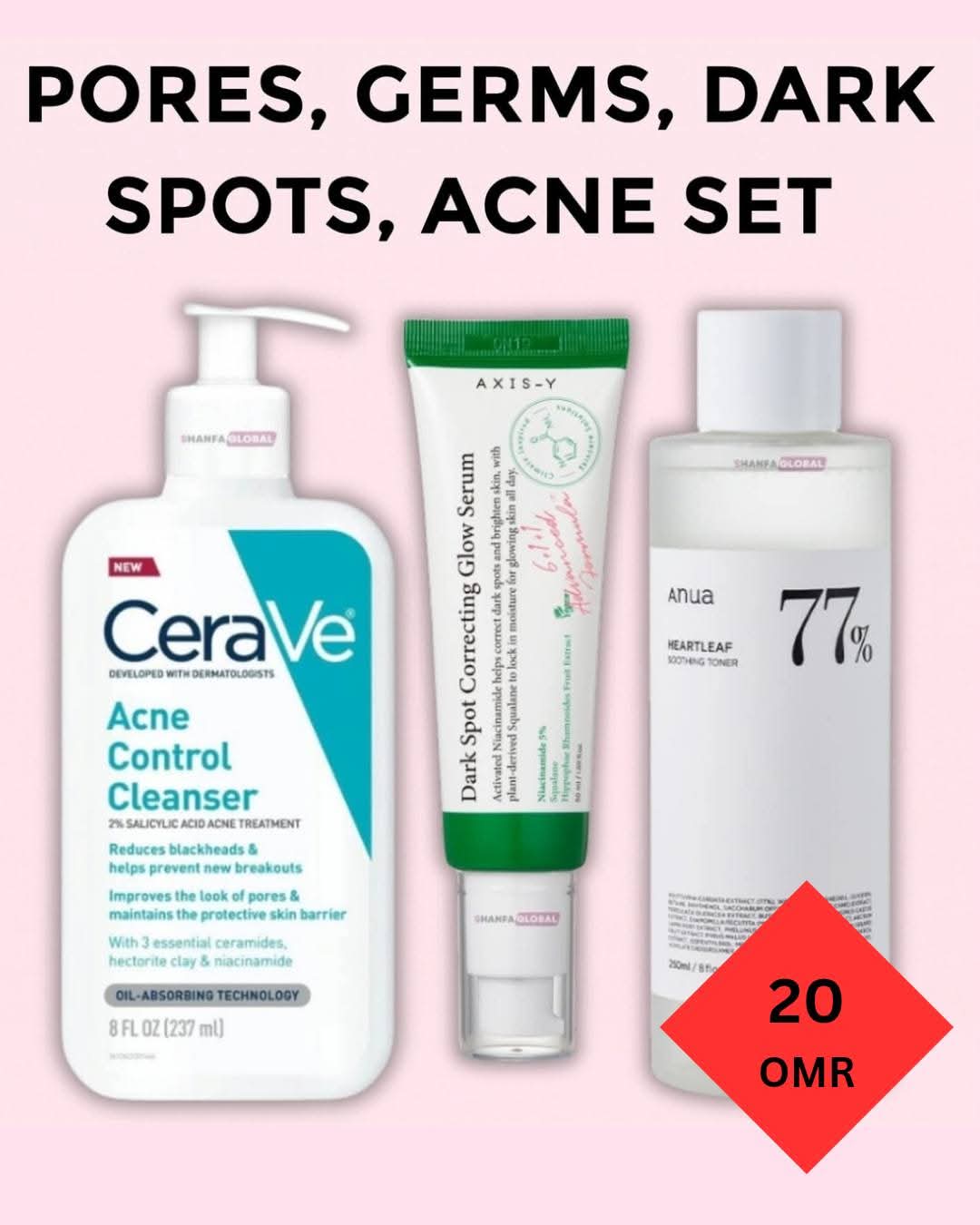 PORES, GERMS, DARK SPOTS, ACNE SET