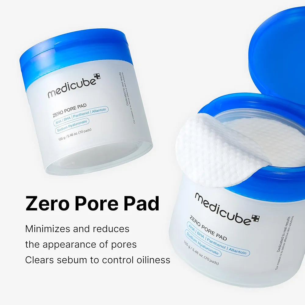 Medicube Zero Pore Pad – Dual-Textured AHA/BHA Toner Pads for Visible Pore Refining