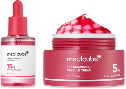 Medicube TXA Glow & Care Duo | TXA + Niacinamide Serum & Capsule Cream