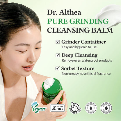 Dr. Althea Pure Grinding Cleansing Balm – 50ml | Gentle, Vegan Makeup Remover for Sensitive Skin