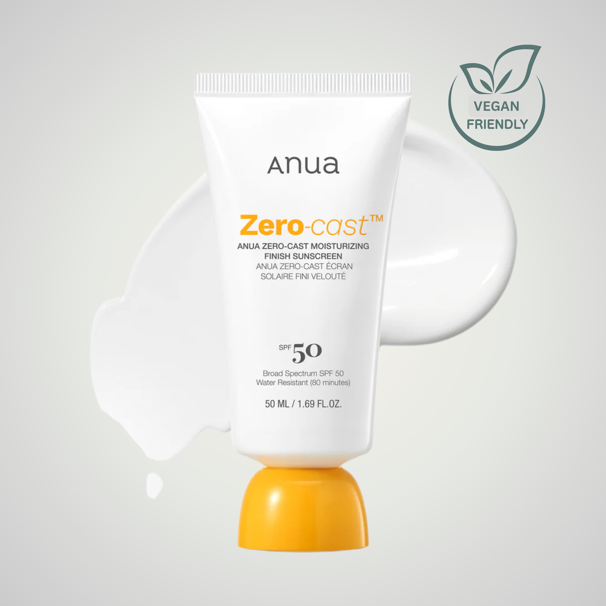 Anua Zero-Cast Moisturizing Finish Sunscreen,SPF 50 - 50ml