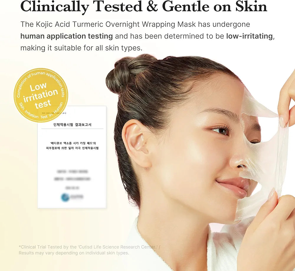 Medicube Kojic acid & Turmeric Collagen Overnight Wrapping Mask – Peel‑Off Brightening & Firming