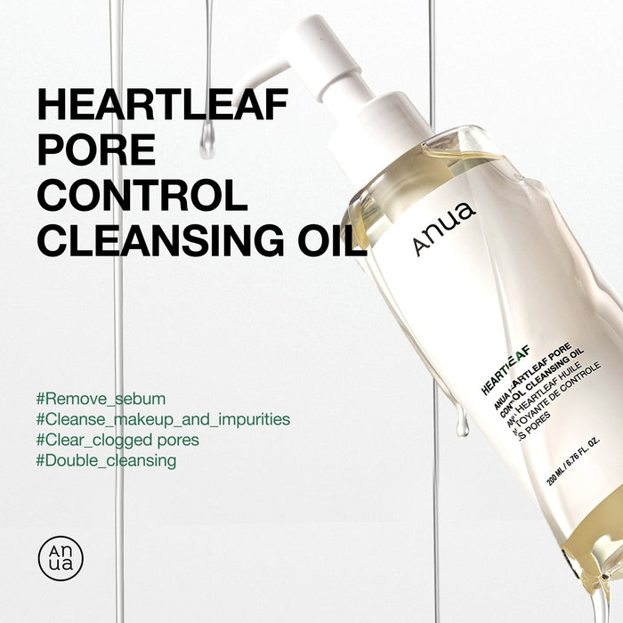 Anua Double Cleansing Duo – Korean Blackhead Remover & Pore Control Set | Heartleaf Cleansing Oil + Foam Cleanser